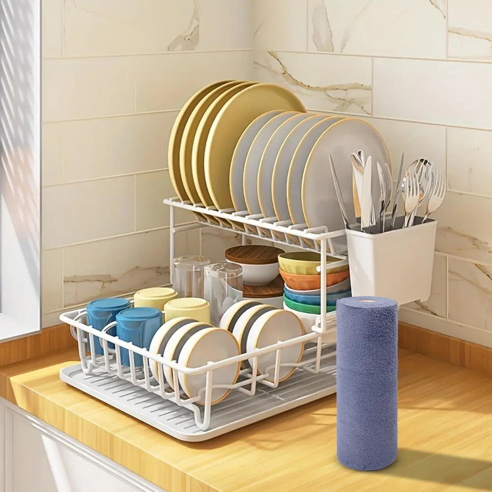 20pcs/roll Reusable Cloth Microfiber Towel Rolls Dish Rags Home Cleaning Wipe Dishcloth Car Wash Towel Replacement Kitchen Rags