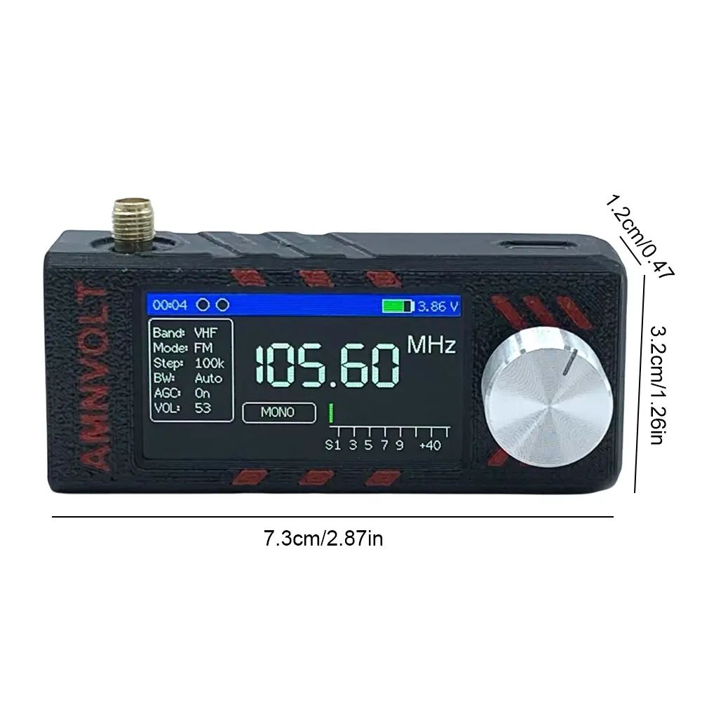ATS MINI PRO SI4732 0.5-108MHz Pocket Mini Radio 1.9inch IPS Screen LSB USB FM AM All Band Radio Receiver SSB Radio with Antenna
