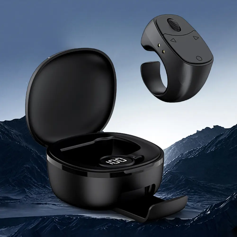 Scrolling Ring Fingertip Remote Control Page Turner Bluetooth-Compatible 5.3 Outdoor Travel  Mobile Phone Camera Shutter Selfie