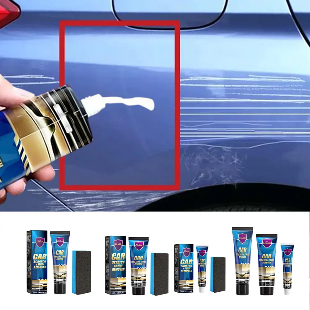 15/60/120ml Auto Polish Paint Restorer Car Polishing Wax Auto Polishing Kit with Sponges Car Paint Scratch Repair Cleaning Kit