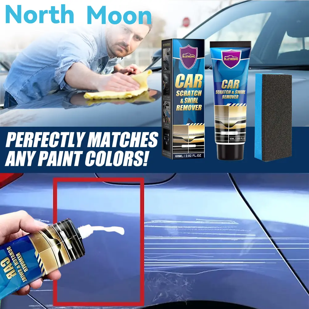 15/60/120ml Auto Polish Paint Restorer Car Polishing Wax Auto Polishing Kit with Sponges Car Paint Scratch Repair Cleaning Kit