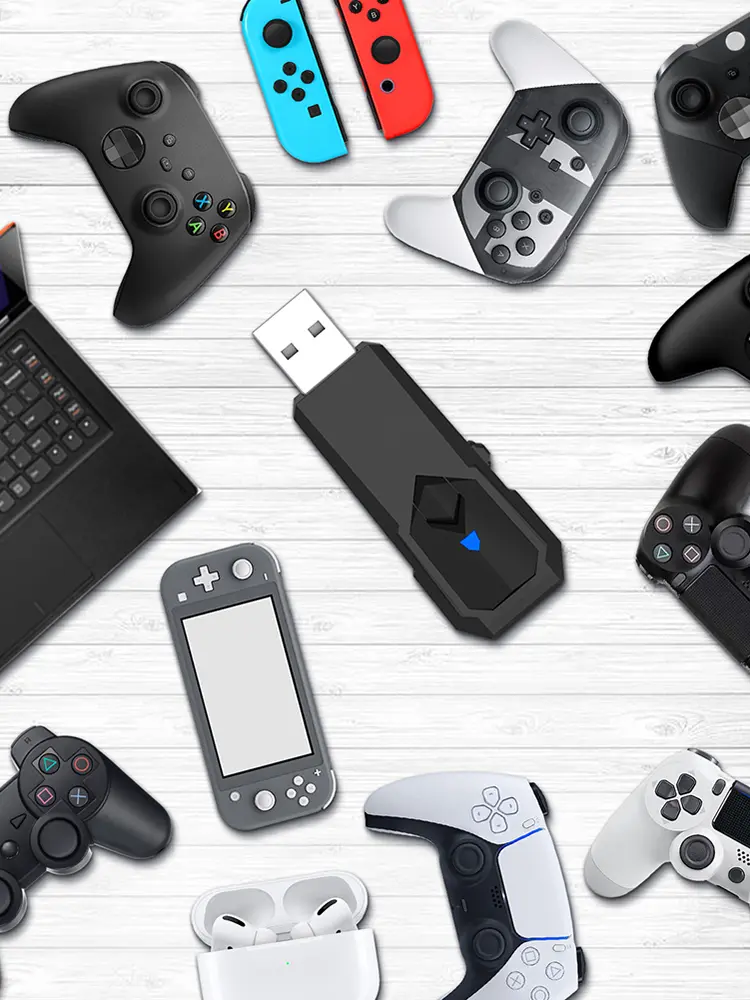 USB Wireless Converter Bluetooth-Compatible/Wired Controller Adapter Wireless Controller Converter for PS4 PS3 Switch PC