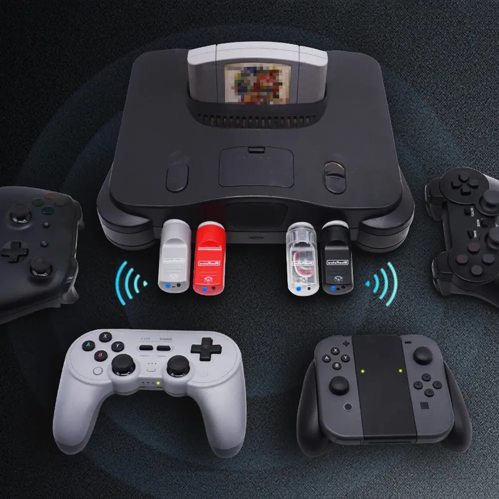 for N64 Console Bluetooth-compatible Receiver Adapter Support for PS3/PS4/PS5/Xbox One/Switch/Wii