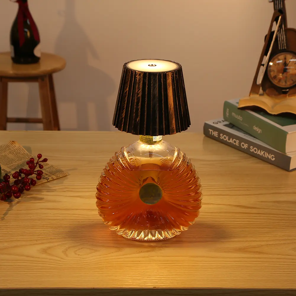 Wireless Wine Bottle Lamp Touch Control Table Lamp 3 Colors Dimming LED Bottle Light For Bar Cafe Wine Bottle Light Party Decor