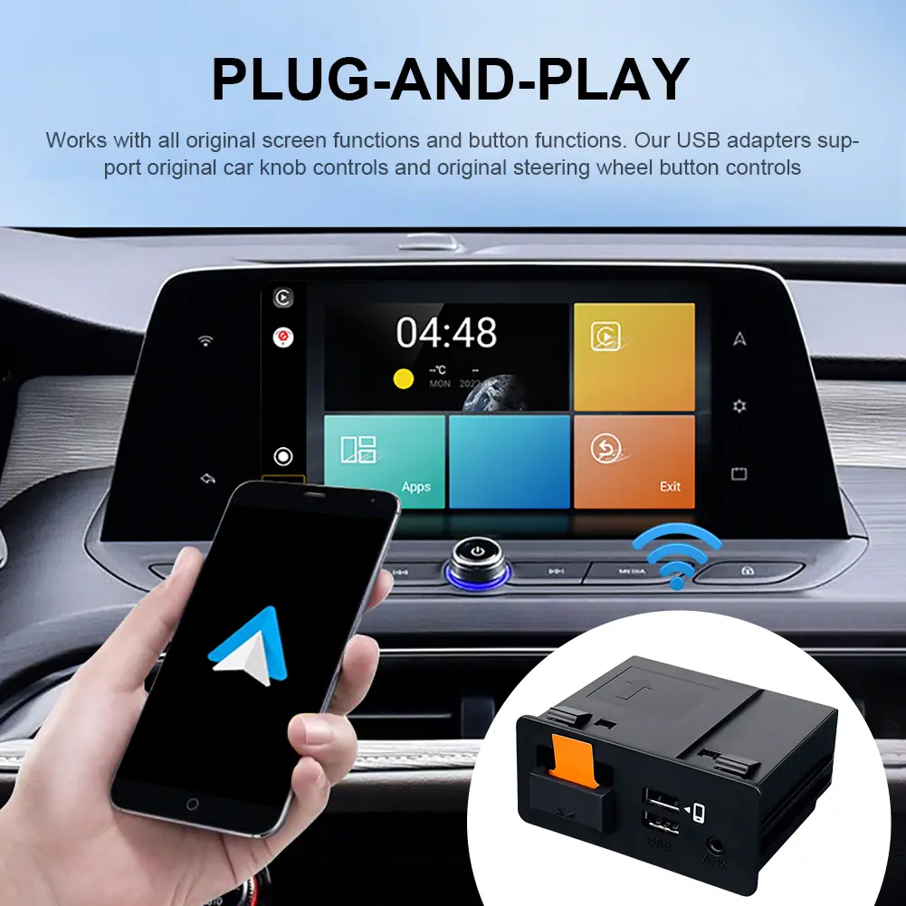 HUB Retrofit USB Kit Wired CarPlay Android Auto TK78-66-9U0C USB Hub Adapter Type-C Plug and Play for Mazda CX3 CX5 CX8 CX9