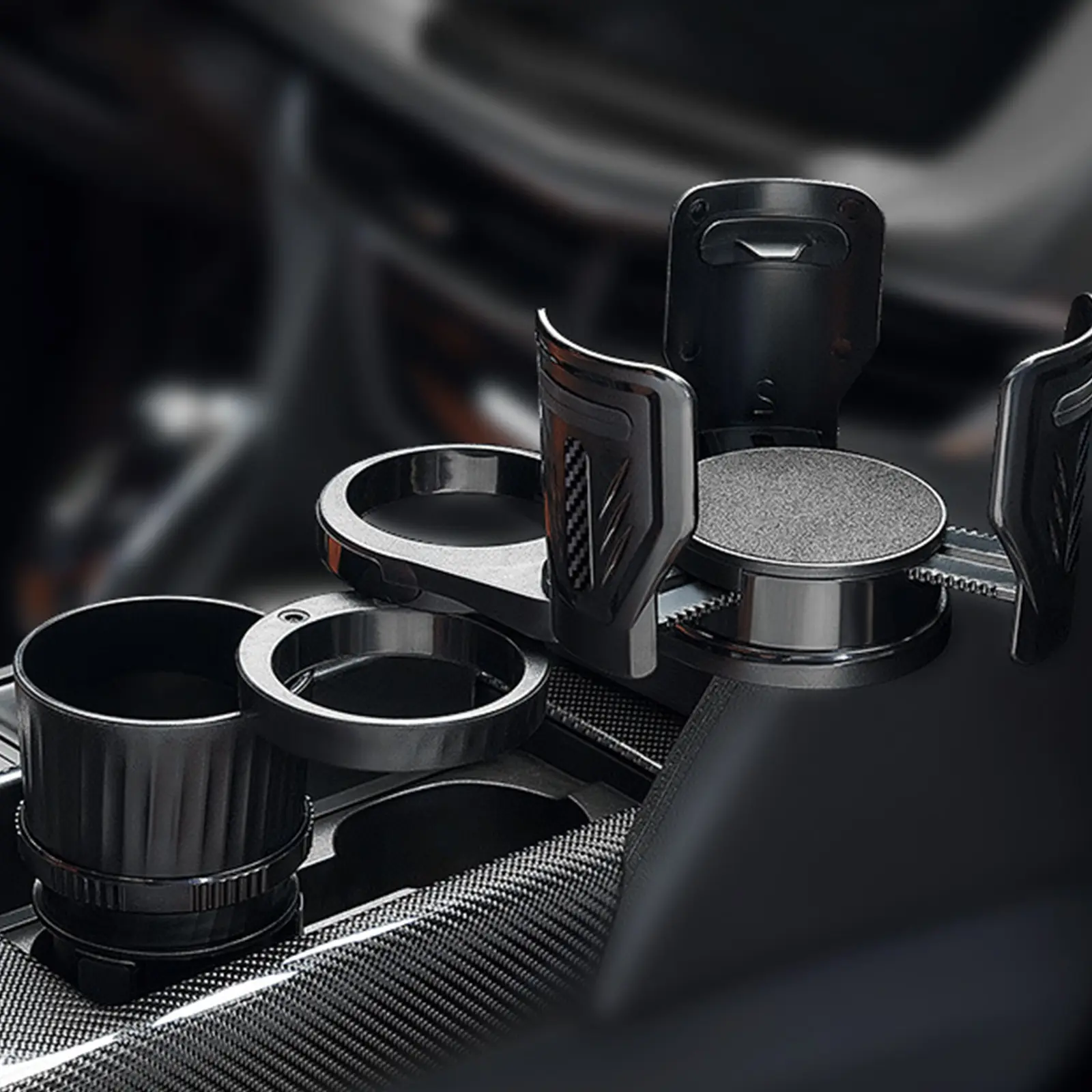 4-in-1 Car Cup Holder Adjustable Automobile Cup Organizer with Compass Vehicle Water Cups Bracket Auto Styling Supplies