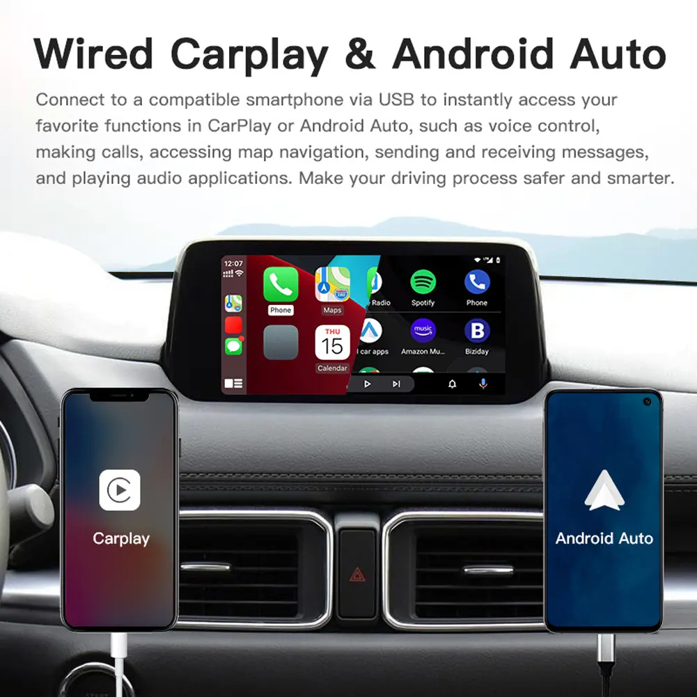 HUB Retrofit USB Kit Wired CarPlay Android Auto TK78-66-9U0C USB Hub Adapter Type-C Plug and Play for Mazda CX3 CX5 CX8 CX9