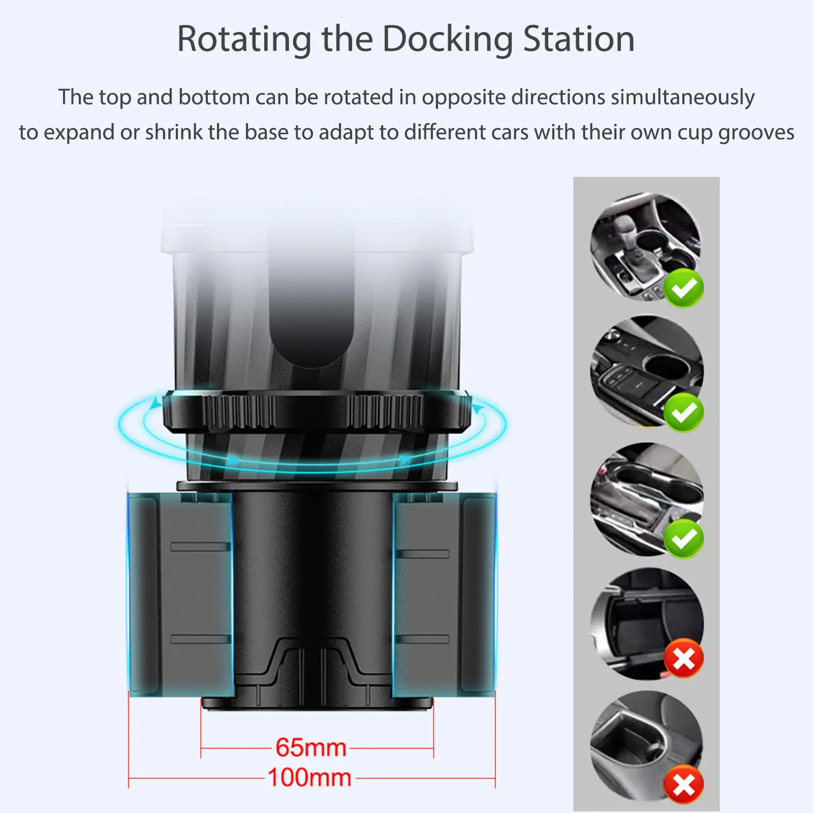4-in-1 Car Cup Holder Adjustable Automobile Cup Organizer with Compass Vehicle Water Cups Bracket Auto Styling Supplies