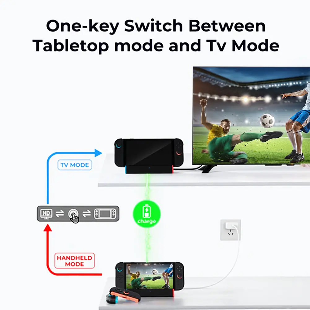 TV Docking Station Base For Switch 2 (2025) with 4K@120Hz 1080P HDMI-compatible Output TV Dock Station for NS2 Game Accessories