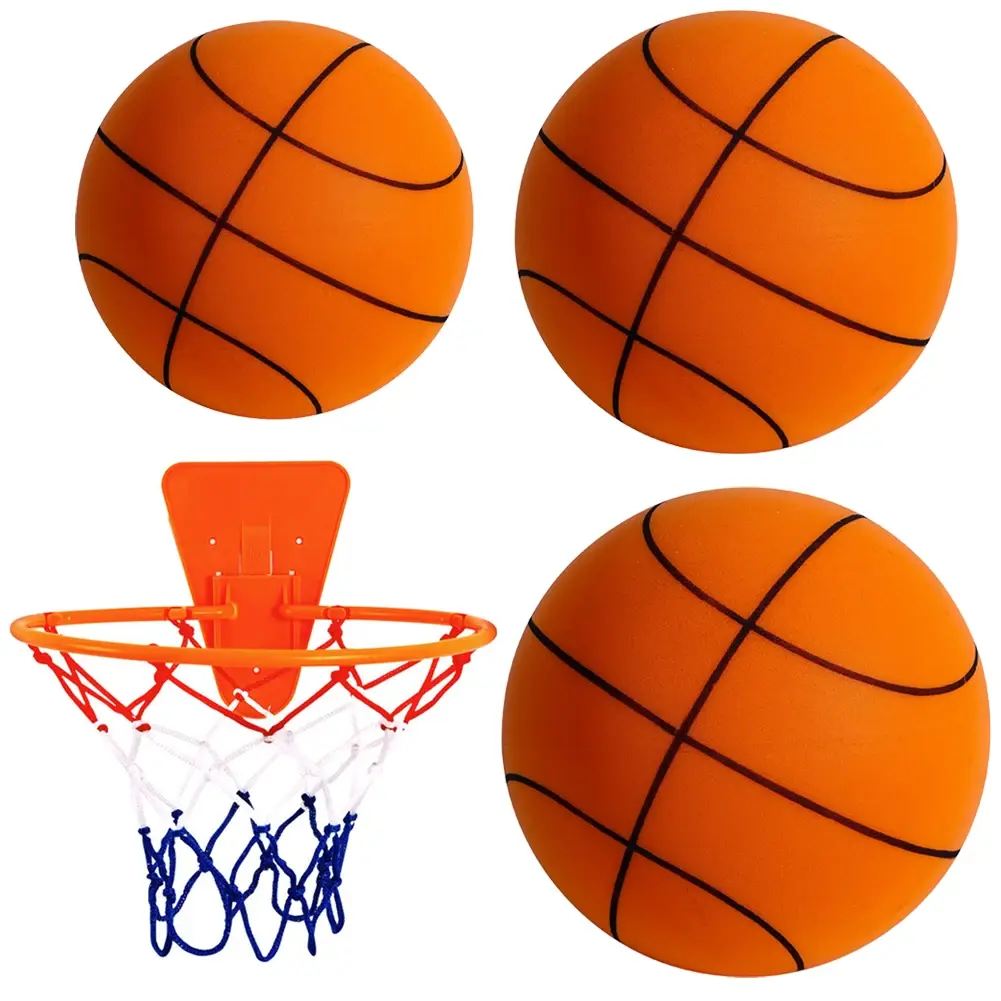 Silent Basketball Indoor Bouncing Mute Ball 24/21/18cm Silent Soft Foam Basketball Child Sports Toy Game Bounce Basket Balls