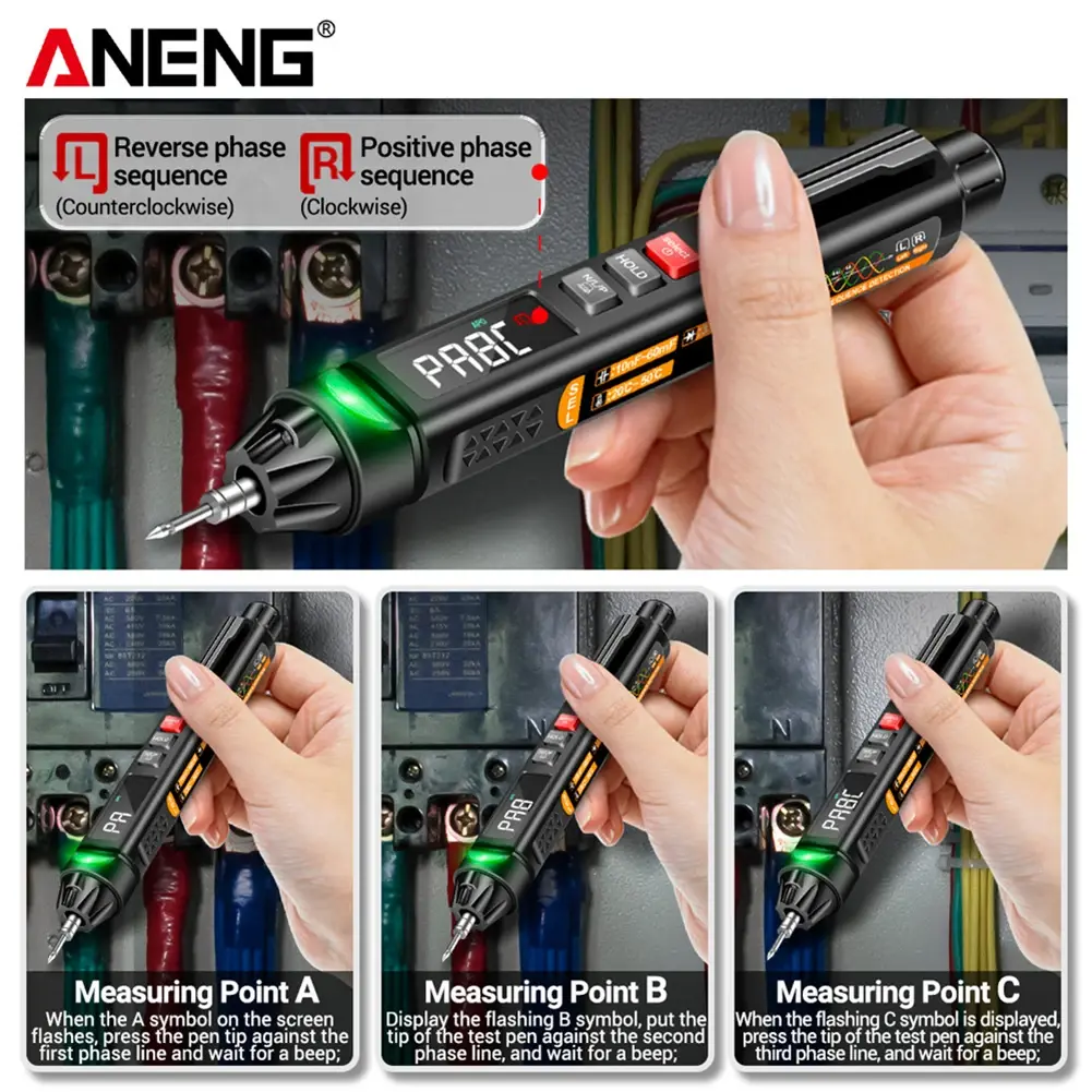 ANENG A3009 PRO Multimeter Voltmeter 6000 Counts Pen Type Digital Multimeter Voltage Tester Voice Broadcast Testing Tool