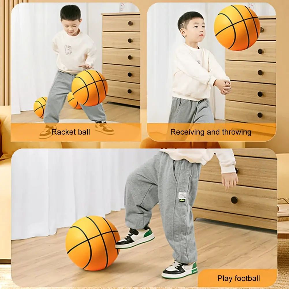 Silent Basketball Indoor Bouncing Mute Ball 24/21/18cm Silent Soft Foam Basketball Child Sports Toy Game Bounce Basket Balls