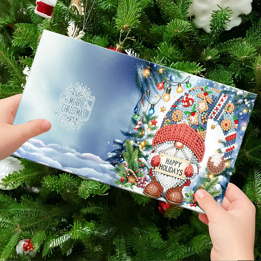 Special Shape Christmas Santa Claus Diamond Painting Greeting Cards Handmade Postcards Diamond Mosaic Set Christmas Decorations