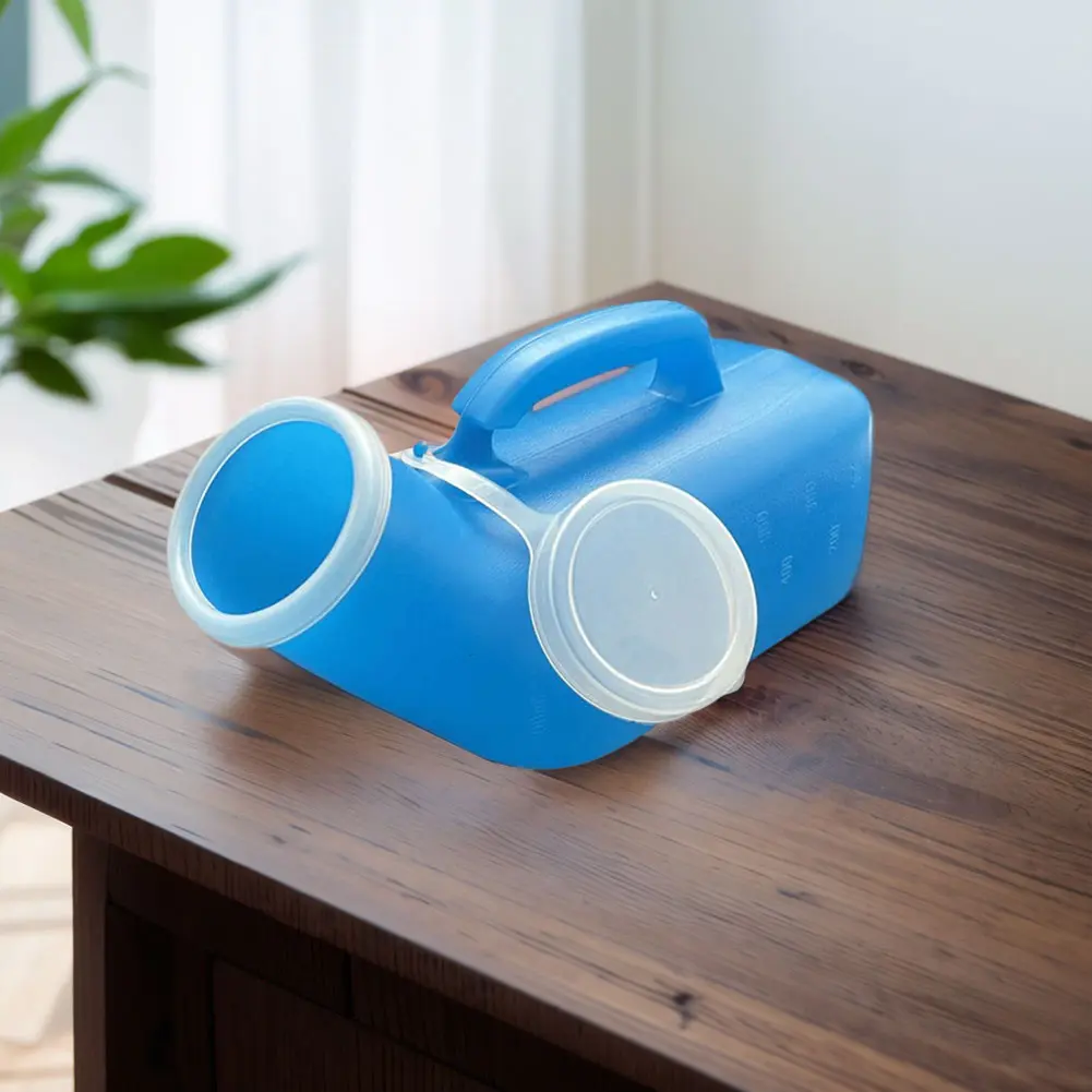 1200ml Male Urinal Spill Proof Pee Container Plastic Mens Bedpan Bottle with Lid for Car Elderly and Incontinence