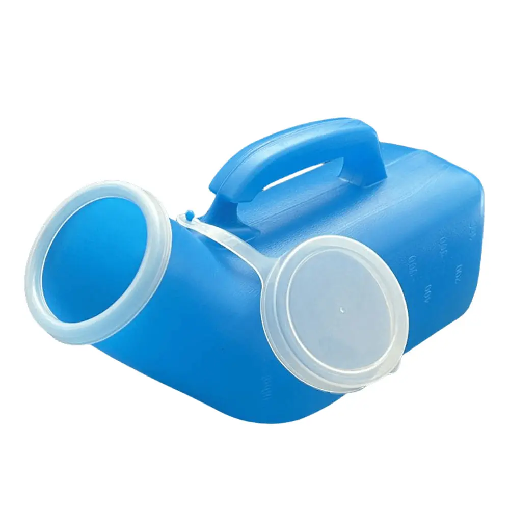 1200ml Male Urinal Spill Proof Pee Container Plastic Mens Bedpan Bottle with Lid for Car Elderly and Incontinence