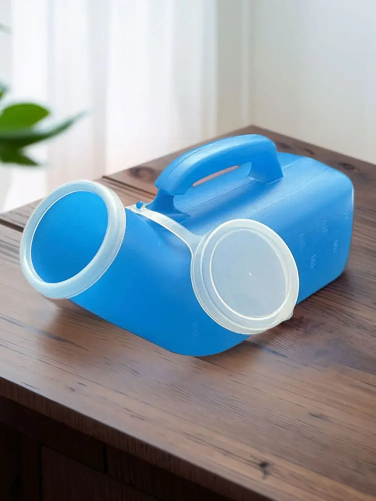 1200ml Male Urinal Spill Proof Pee Container Plastic Mens Bedpan Bottle with Lid for Car Elderly and Incontinence