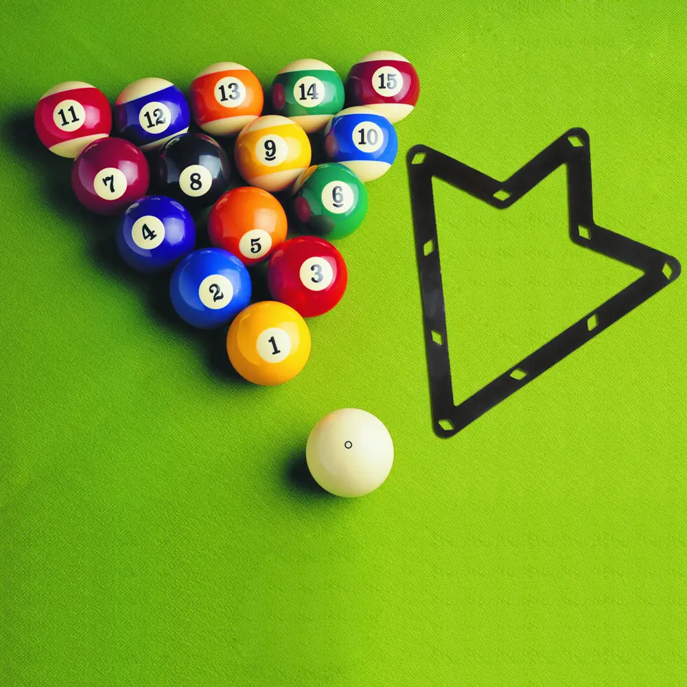 6pcs Billiard Table Magic Sticker 9/10 Ball Triangle Pool Ball Placing Soft Sheet Durable Practical Fun Game Parts for Pool Hall