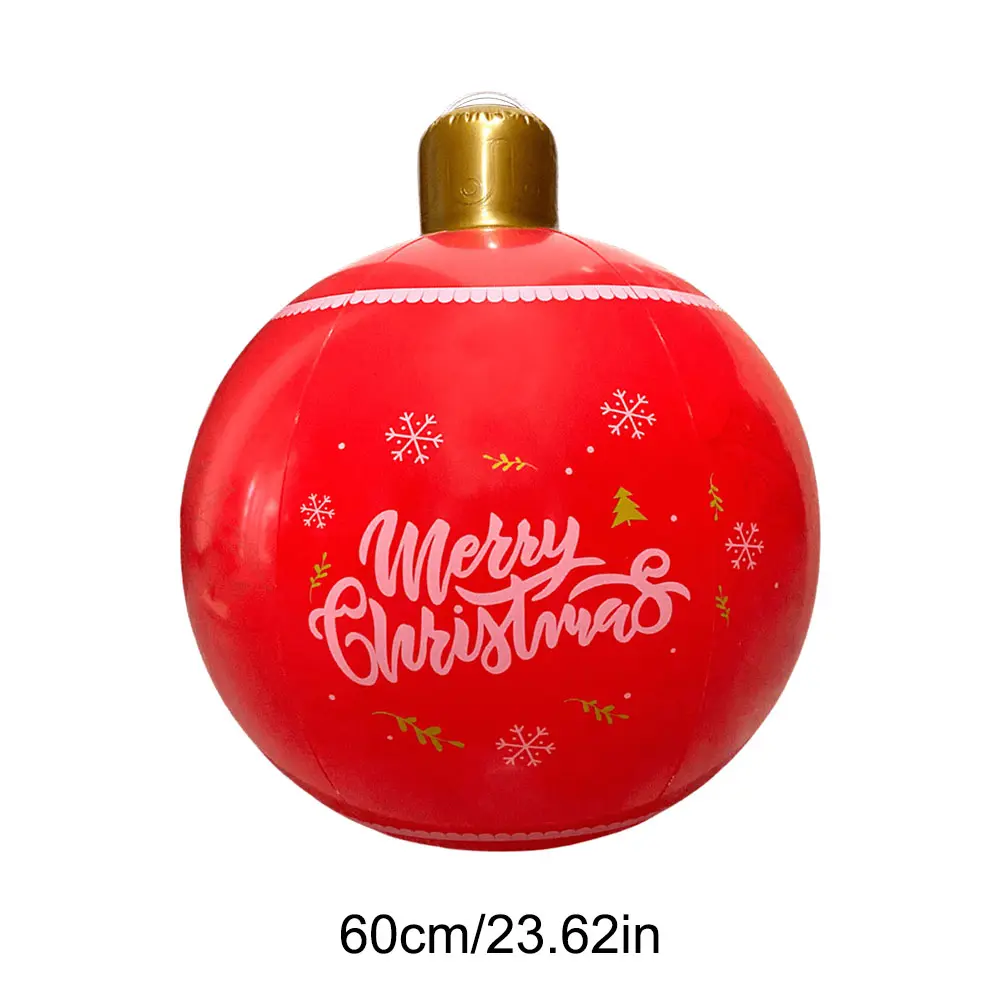 60cm PVC Inflatable Christmas Ball Giant Big Christmas Inflatable Ball Xmas Tree Ornaments Outdoor Garden Christmas Decorations