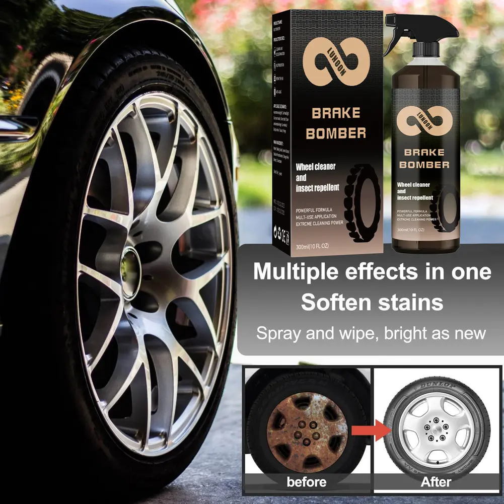 Powerful Car Wheel Cleaner Non-Acid Car Detailing Rim Tire Cleaner Car Wash Wheel Cleaning Sprayer Versatile Brake Dust Remover