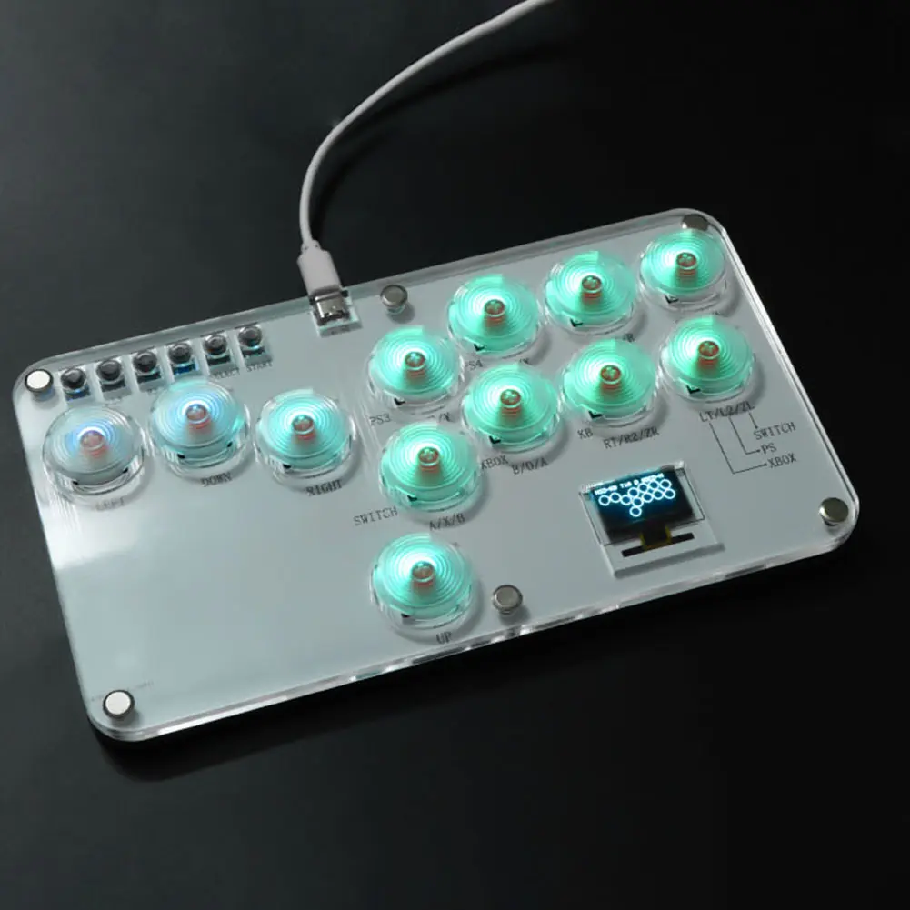 Arcade Joystick 12Keys All-Button Mini Fighting Game Arcade Stick Arcade Fightstick Stickless Arcade Stick for PS4/PS3/Switch/PC