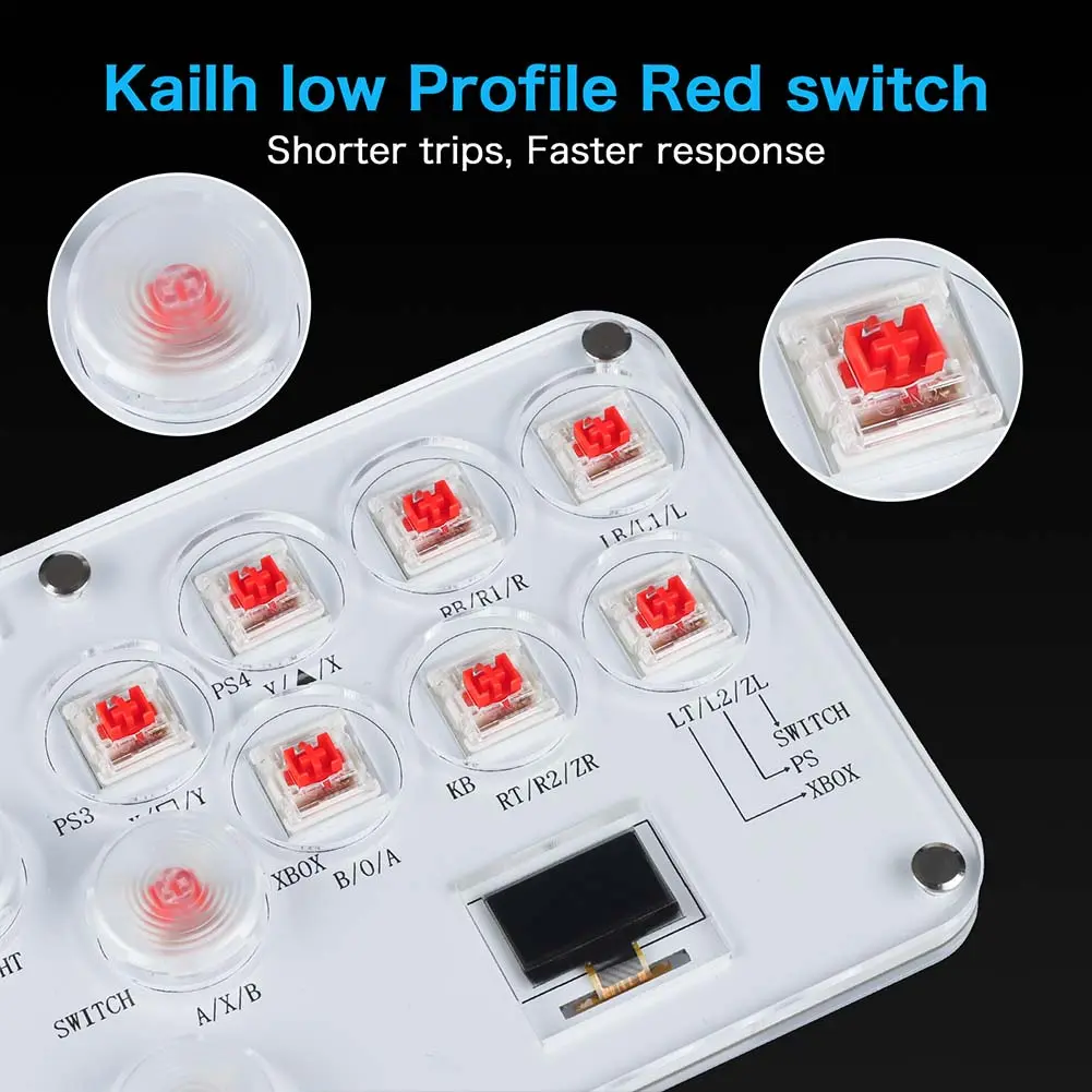 Arcade Joystick 12Keys All-Button Mini Fighting Game Arcade Stick Arcade Fightstick Stickless Arcade Stick for PS4/PS3/Switch/PC