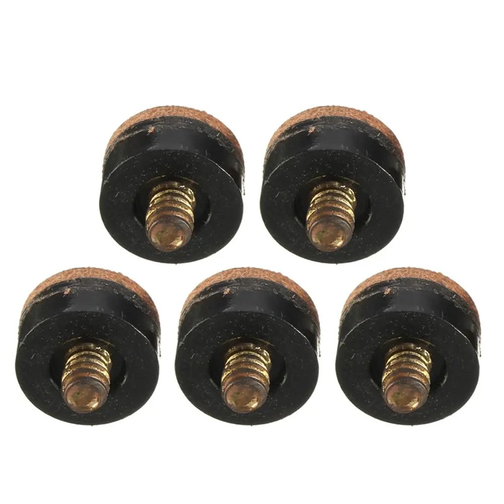 5pcs Pool Cues Tips Screw-On 13mm Snooker Cue Tips Replacement Pool Rod Screw Head with 5 Ferrules Parts Pool Sports Accessories