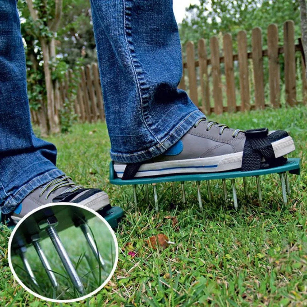 Durable Garden Lawn Aerator Shoes Multi-functional Practical Garden Yard Grass Cultivator Scarification Nail Tool