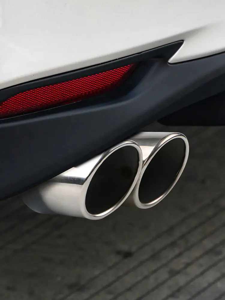 Car Exhaust Muffler Tip Stainless Steel Tail Pipe Muffler Dual Outlet Exhaust Tailpipe Tip Car Modification Parts