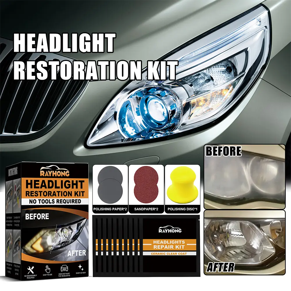 Ceramic Headlight Restoration Kit Headlight Cleaner Restorer Kit Ceramic Headlight Polisher for Car Taillight Headlight