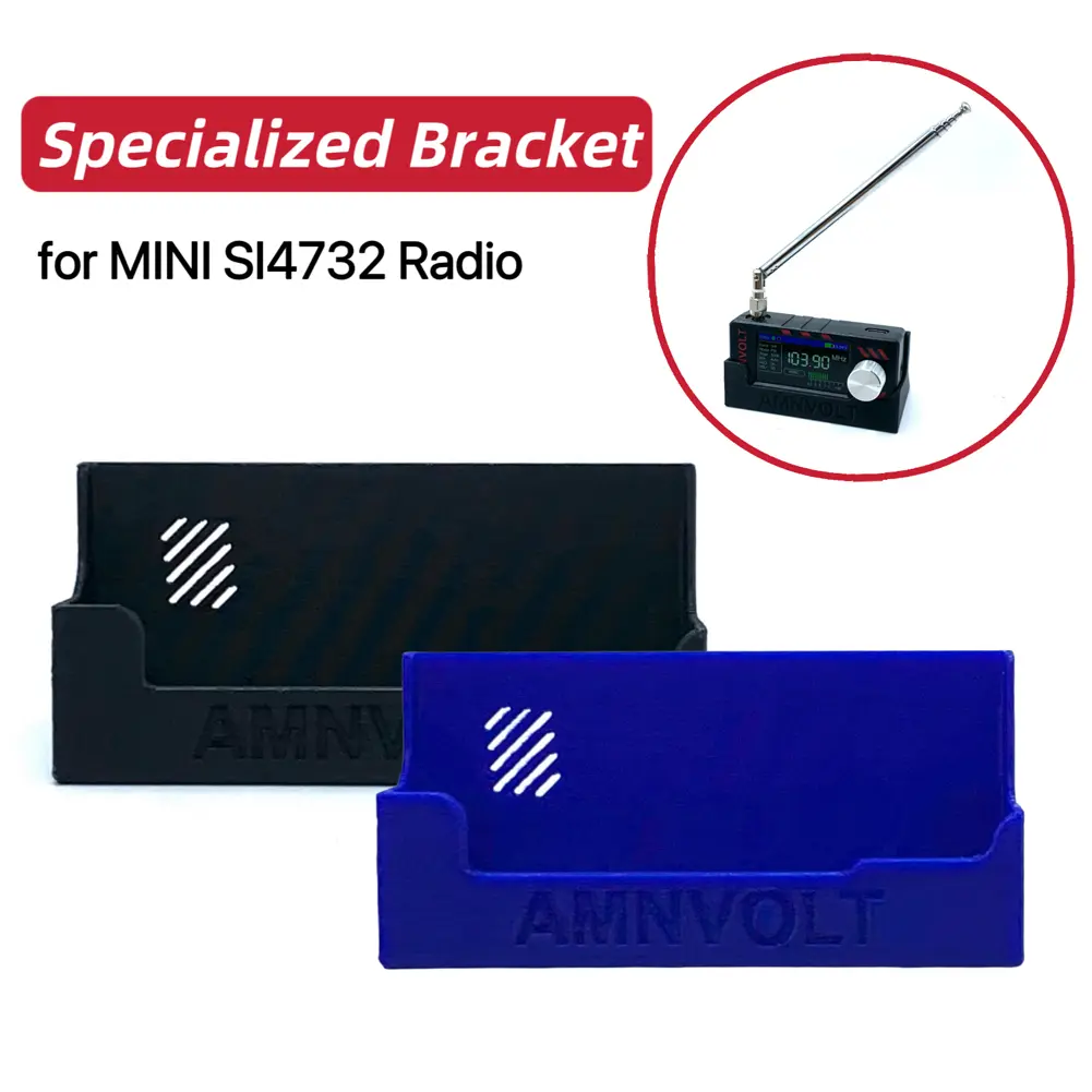 For Mini SI4732 Pocket Radio Holder Bracket PETG Carbon Fiber 3D Printed Radio Bracket for MINI SI4732 V1/V2/V3 All-Band Radio