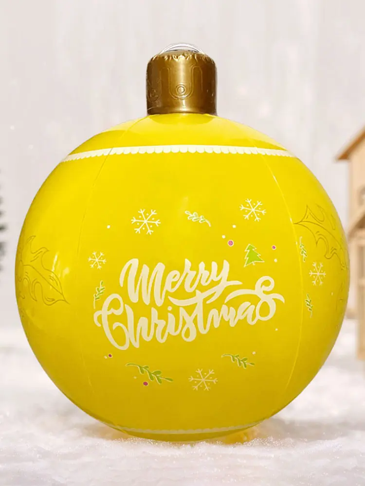 24 Inch PVC Inflatable Christmas Ball Large Outdoor Decorated Ball New Years Christmas Ornaments Christmas Decorations Ball