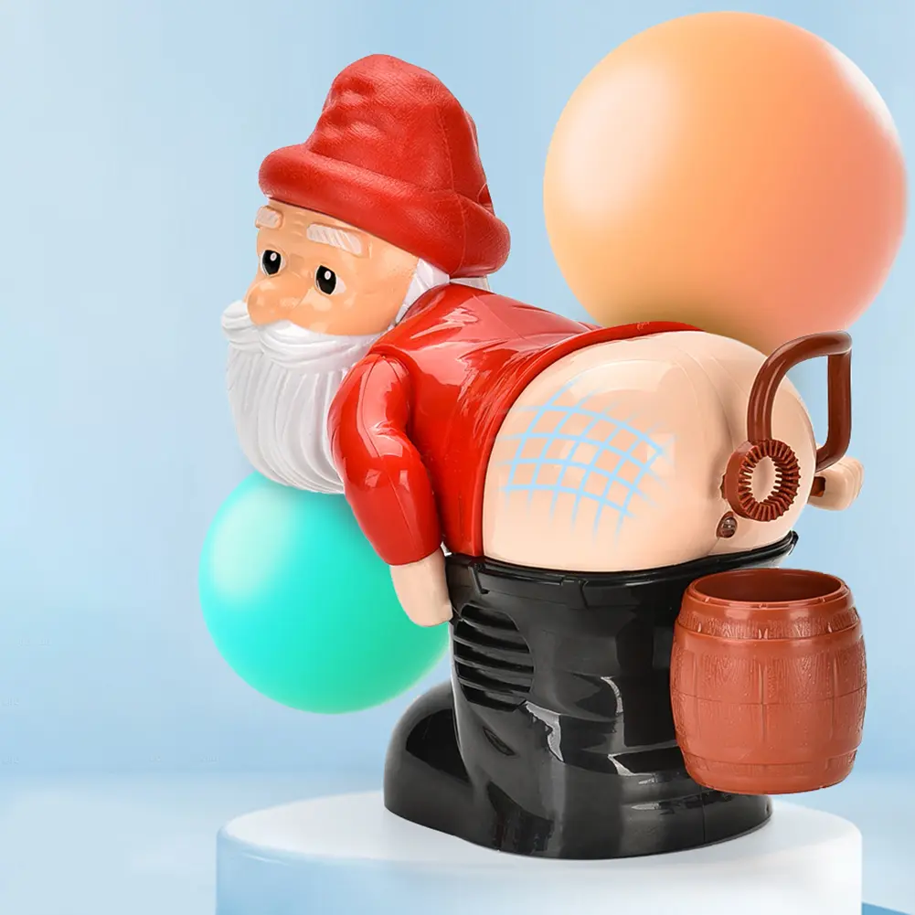 Christmas Gnomes Farting Bubble Toy with Music & Light Electric Fart Santa Toy Novelty Xmas Gift for Boys Girls