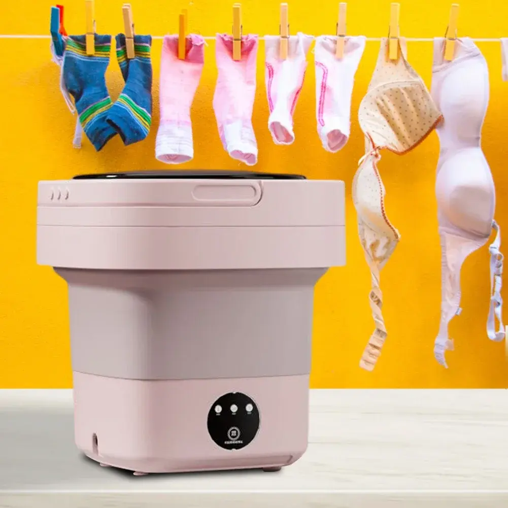 6.5L Small Folding Washing Machine Student Dormitory Underwear Folding Laundry Mini Sock Washing Machine Portable Washing Bucket