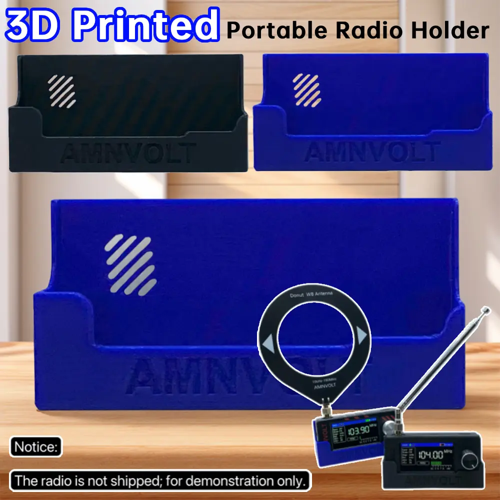 For Mini SI4732 Pocket Radio Holder Bracket PETG Carbon Fiber 3D Printed Radio Bracket for MINI SI4732 V1/V2/V3 All-Band Radio