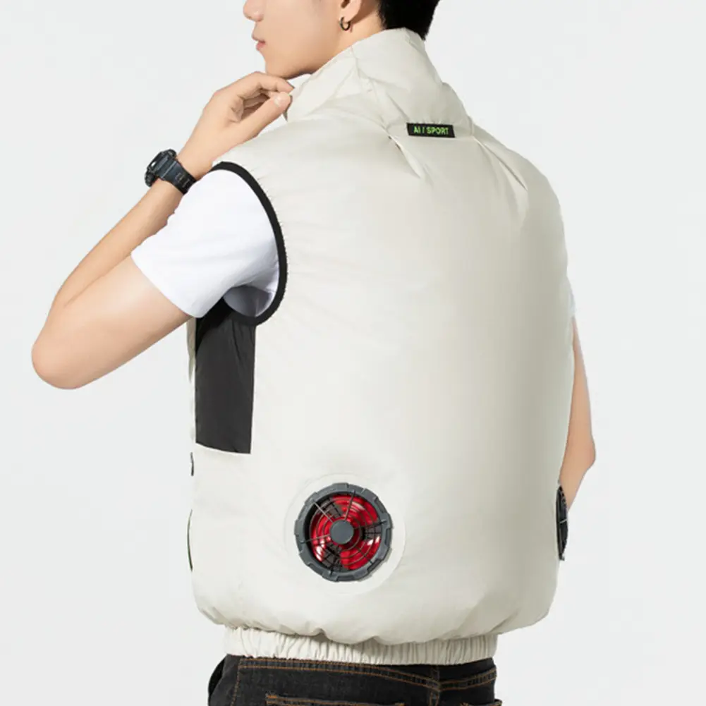 Summer Air Cooling Vest Outdoor Camping Fishing Sleeveless Air Conditioner Clothes 3 Gears Adjustable Electric Cooling Fan Vest