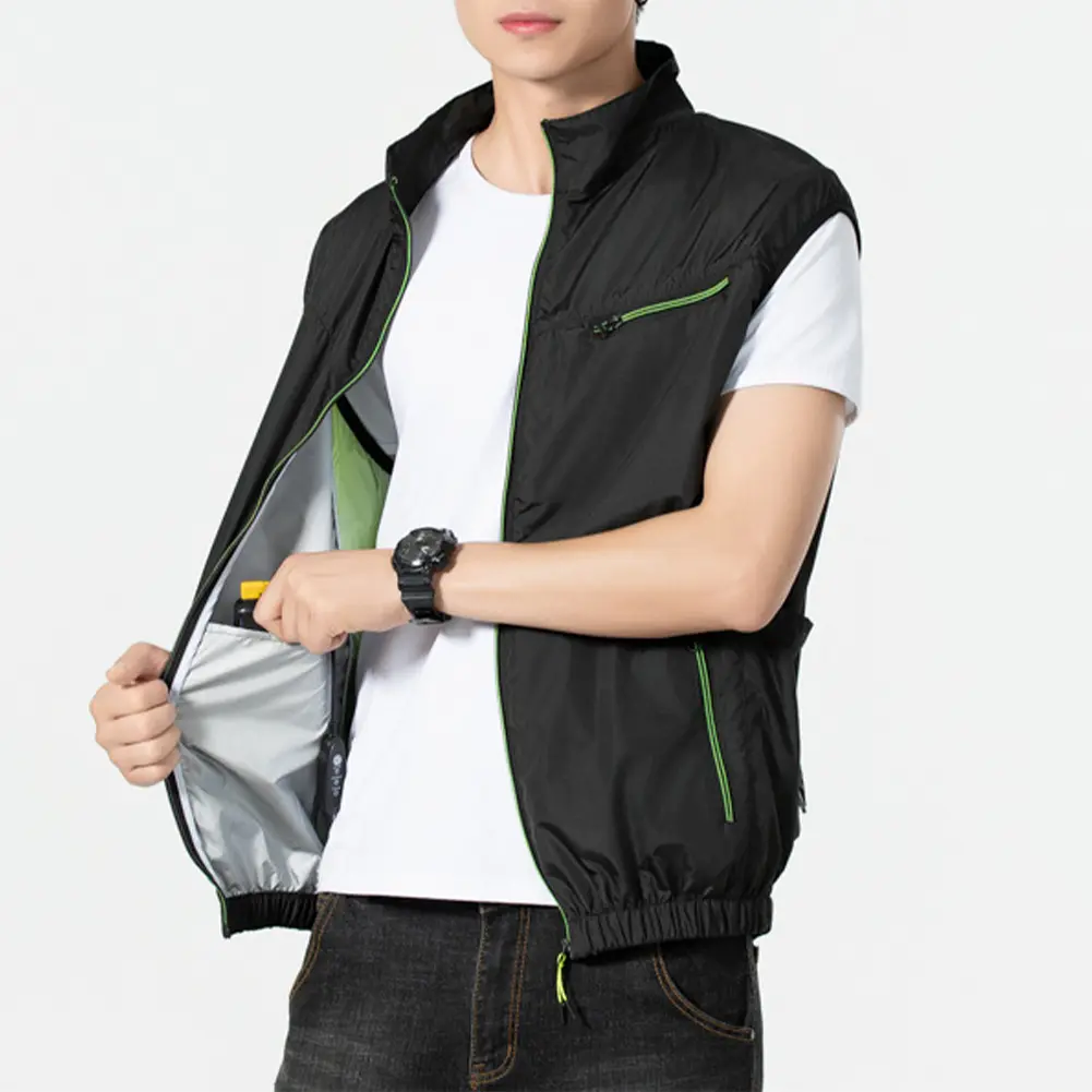 Summer Air Cooling Vest Outdoor Camping Fishing Sleeveless Air Conditioner Clothes 3 Gears Adjustable Electric Cooling Fan Vest