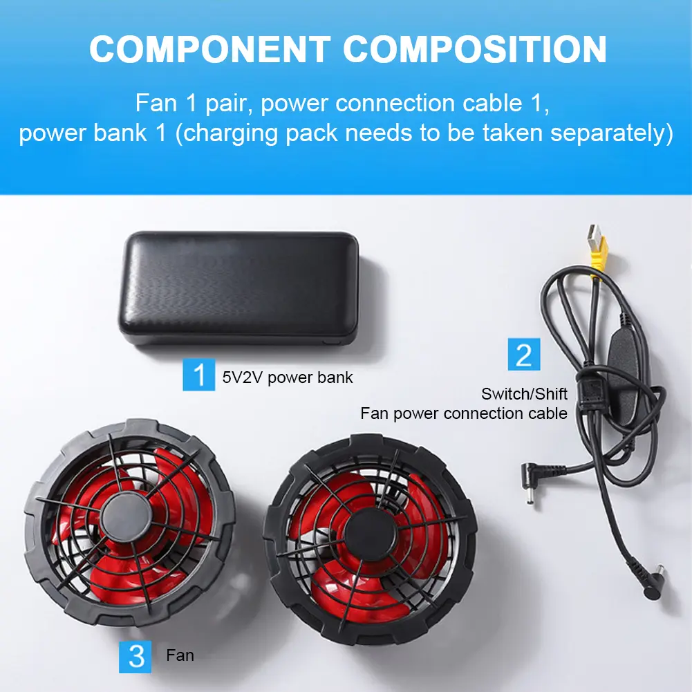 Summer Air Cooling Vest Outdoor Camping Fishing Sleeveless Air Conditioner Clothes 3 Gears Adjustable Electric Cooling Fan Vest
