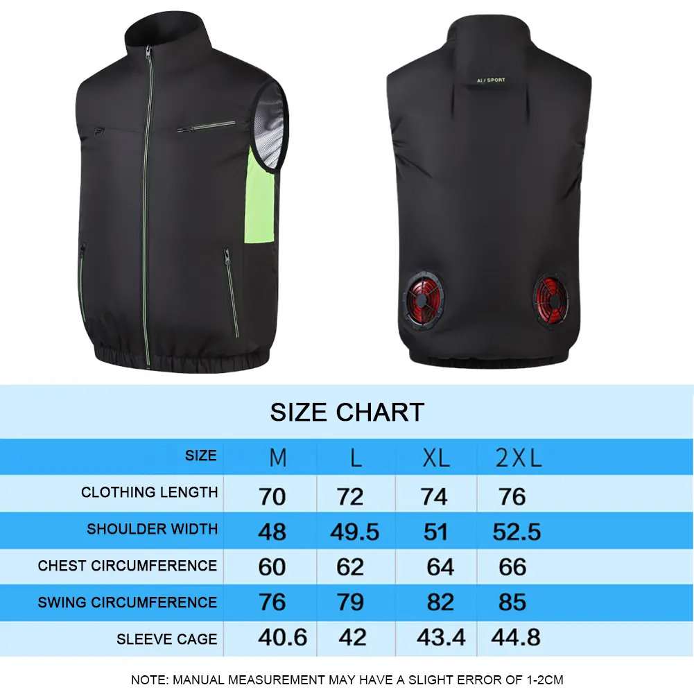 Summer Air Cooling Vest Outdoor Camping Fishing Sleeveless Air Conditioner Clothes 3 Gears Adjustable Electric Cooling Fan Vest