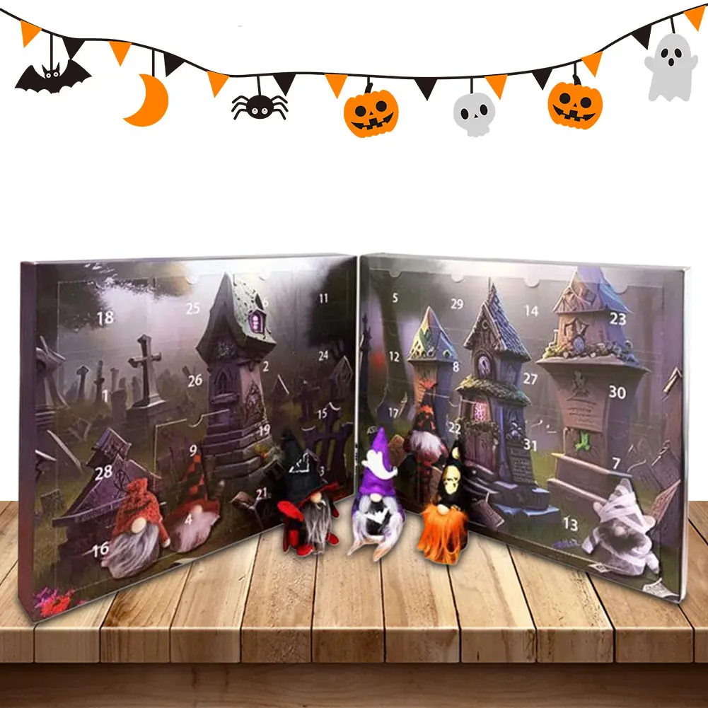 2024 Halloween Gnome Advent Calendar Countdown Calendar with Surprise Toys Halloween Advent Calendar 2024 for Kids Adults