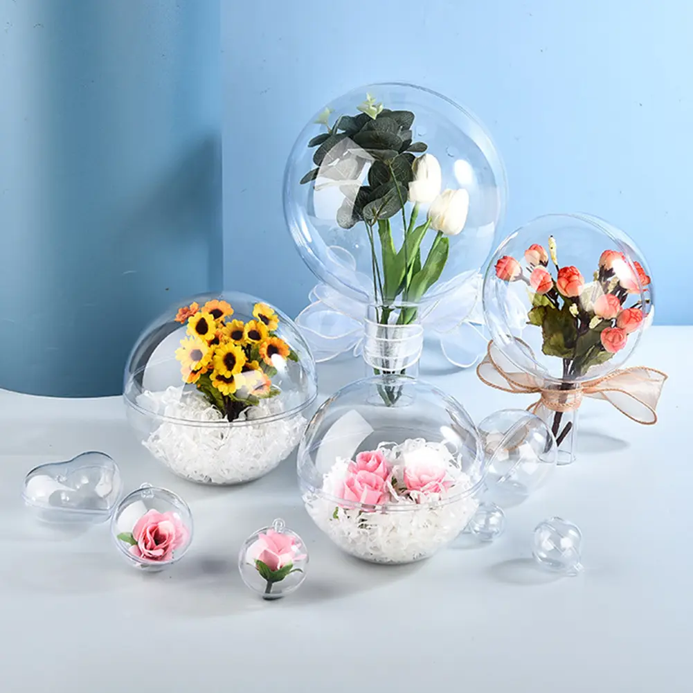 10-80pcs Christmas Transparent Open Plastic Ball Hanging Clear Fillable Plastic Ball Christmas Decorations Xmas Tree Ornaments