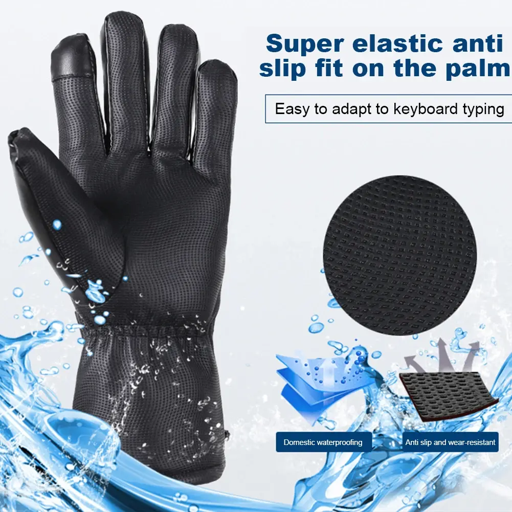 Rechargeable Heating Gloves Waterproof Touchscreen Thermal Gloves Battery Powered Heated Gloves for Outdoor Motorbike Riding
