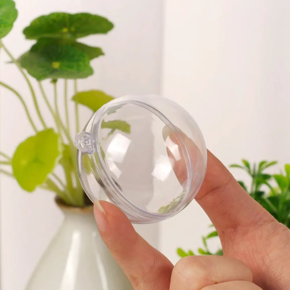 10-80pcs Christmas Transparent Open Plastic Ball Hanging Clear Fillable Plastic Ball Christmas Decorations Xmas Tree Ornaments