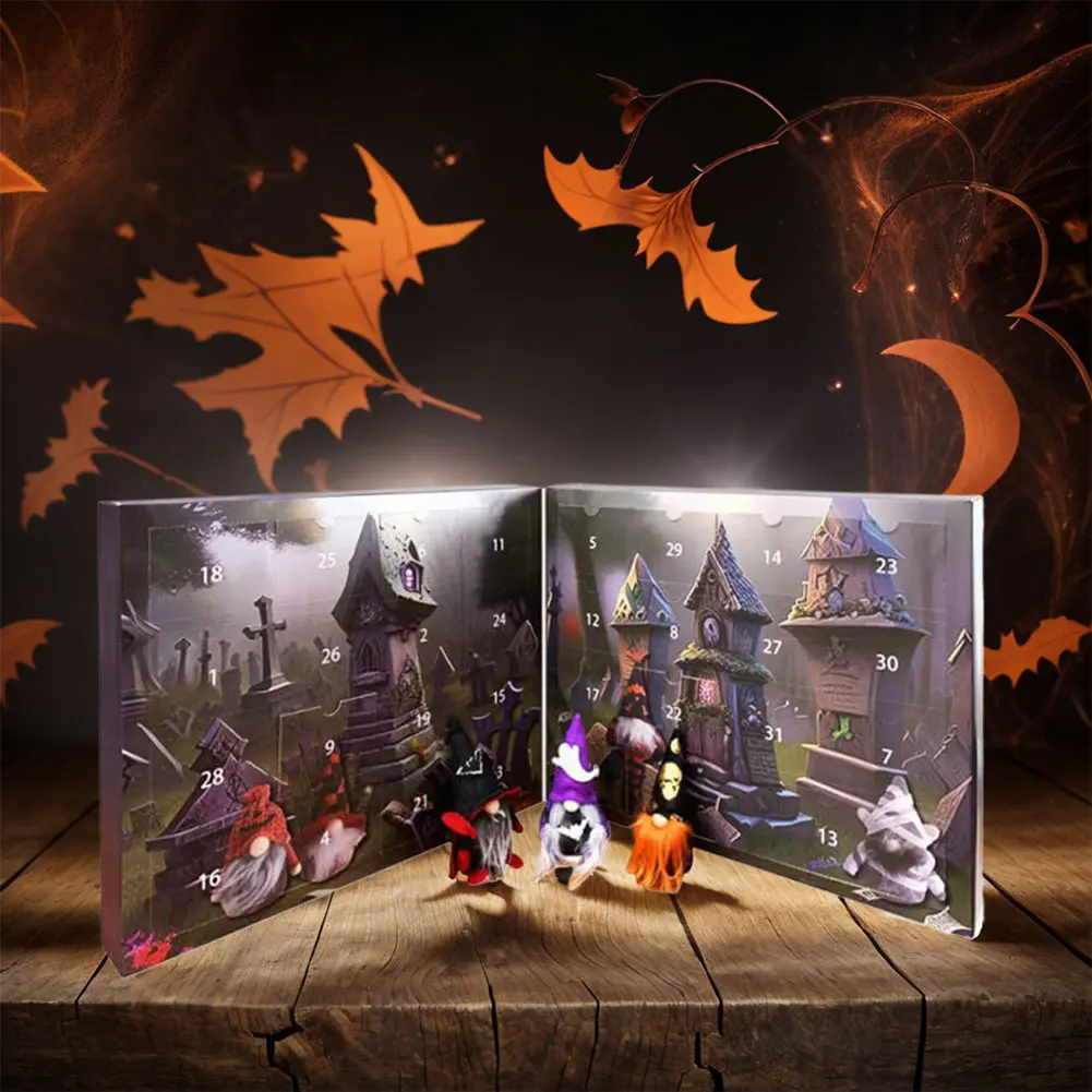 2024 Halloween Gnome Advent Calendar Countdown Calendar with Surprise Toys Halloween Advent Calendar 2024 for Kids Adults