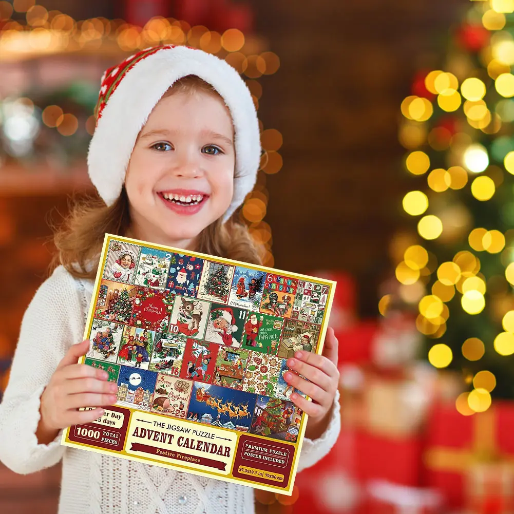 2024 Christmas Jigsaw Puzzles Advent Calendar 24 Days Christmas Countdown Advent Calendar Box Gifts Xmas Festival Party Supplies