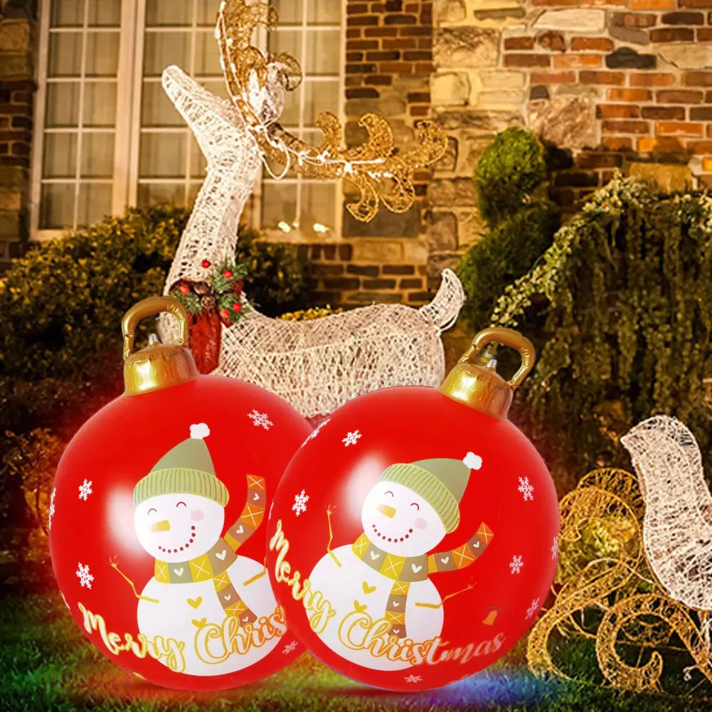 PVC Inflatable Christmas Ball Light Up Inflatable Balls with Remote Christmas Decorations 2024 Garden Party Xmas Tree Ornaments
