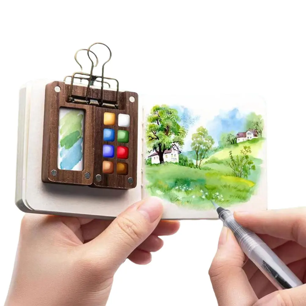 Travel Paint Palette Pocket Artist Watercolor Set Mini Watercolor Palette Set Portable Watercolor Set for Watercolor Painting