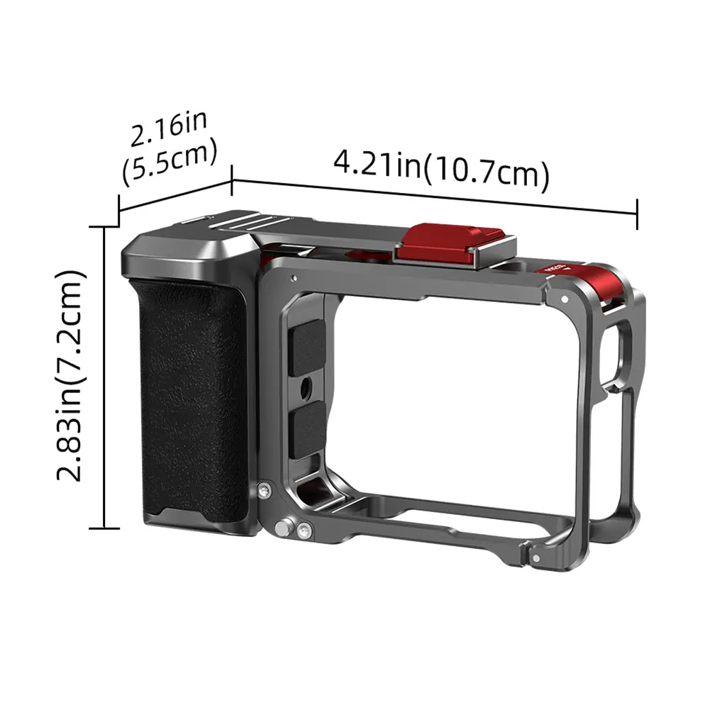 For Insta360 Ace Pro/2 Metal Camera Grip Mount Wear Resist Ergonomic Action Camera Cage Detachable Comfortable Grip Camera Frame