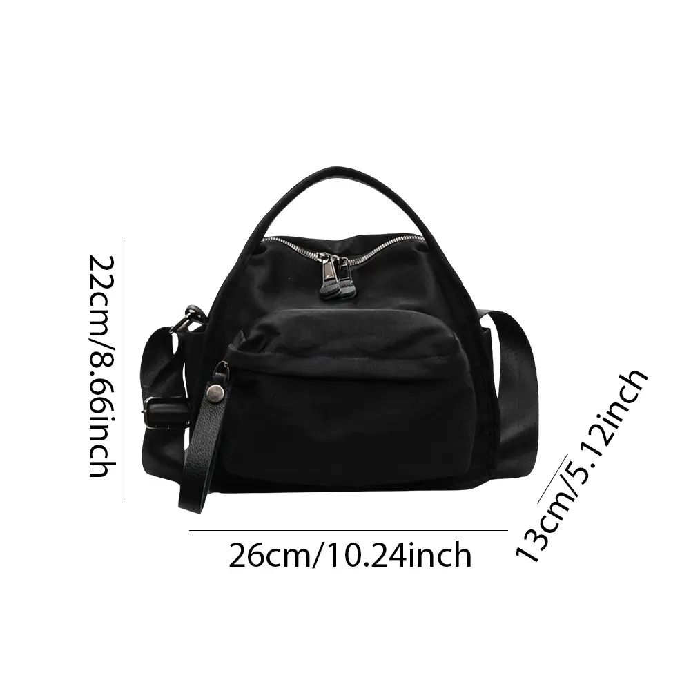Women Lightweight Sling Bag Solid Color Casual Crossbody Bag Zipper Closure Versatile Shoulder Bag Travel Shopping Work Date Bag