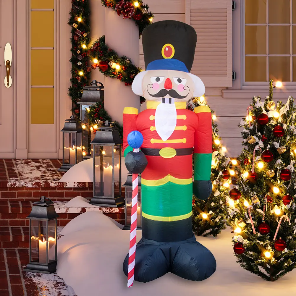 Christmas Decoration Glowing Snowman Santa Claus Inflatable Toy with LED Lights Outdoor Xmas Party Decor Christmas Decoration