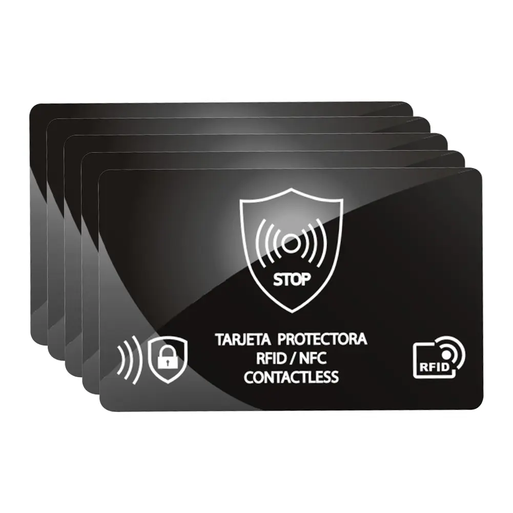 5Pcs RFID Blocking Card One Card Protects Entire Wallet NFC Debit Credit Card Passport Protector Portable Credit Card Protector